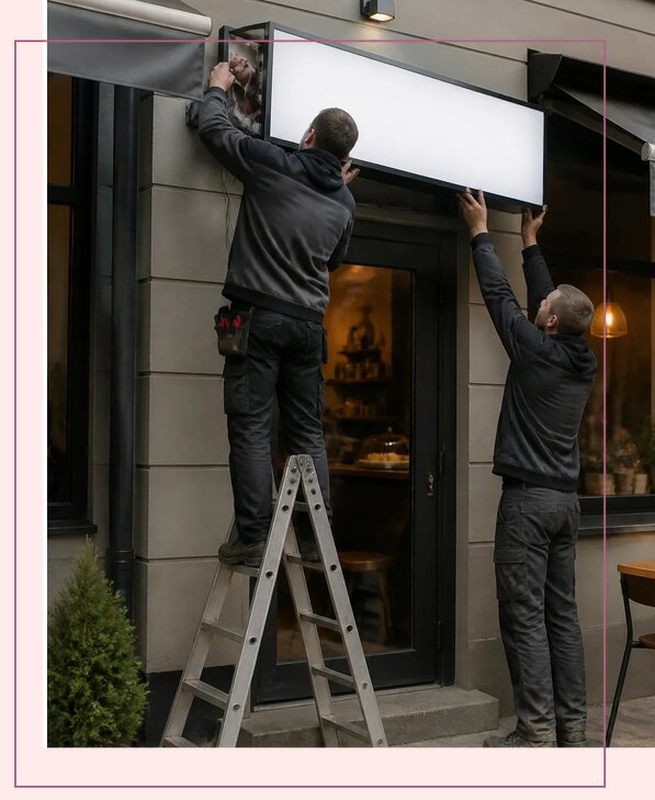 Изготовление и монтаж лайтбокса для кафе под ключ в Кирове