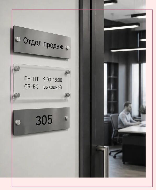 Офисные таблички на дверь в Кирове по цене от 5077 р. | Аванза-Кри